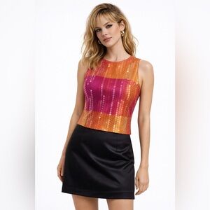 Chetta B Red Sequin Tank Top